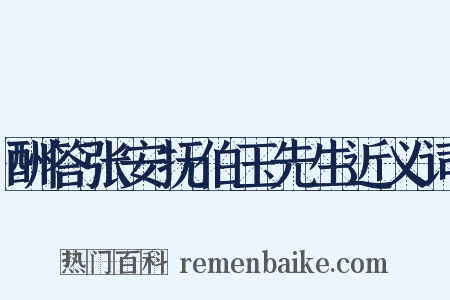 酬答张安抚伯玉先生近义词是什么意思的图片